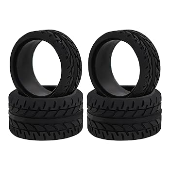 Amazon | Abendor 4個 1/28 Rc ドリフトカータイヤ、[2N+2W